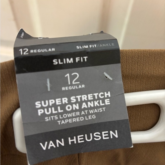 Van Heusen Pants - Van Heusen Tan Slim Fit Ankle Pants